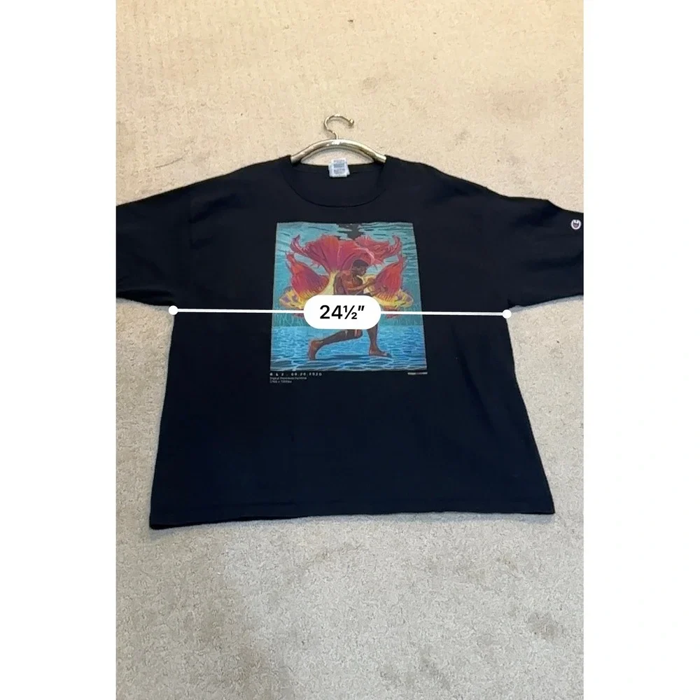Champion Muhammad Ali Underwater Boxing Graphic T-Shirt Black Mens XL Art Tee - Picture 4 of 7